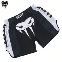 Load image into Gallery viewer, Venomous Snake Fighting MMA Shorts - Black/White